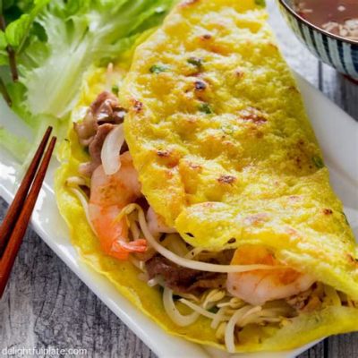  Bánh Xèo Hải Nam: Sự kết hợp hài hòa của giòn rụm và vị ngọt thanh của nước chấm